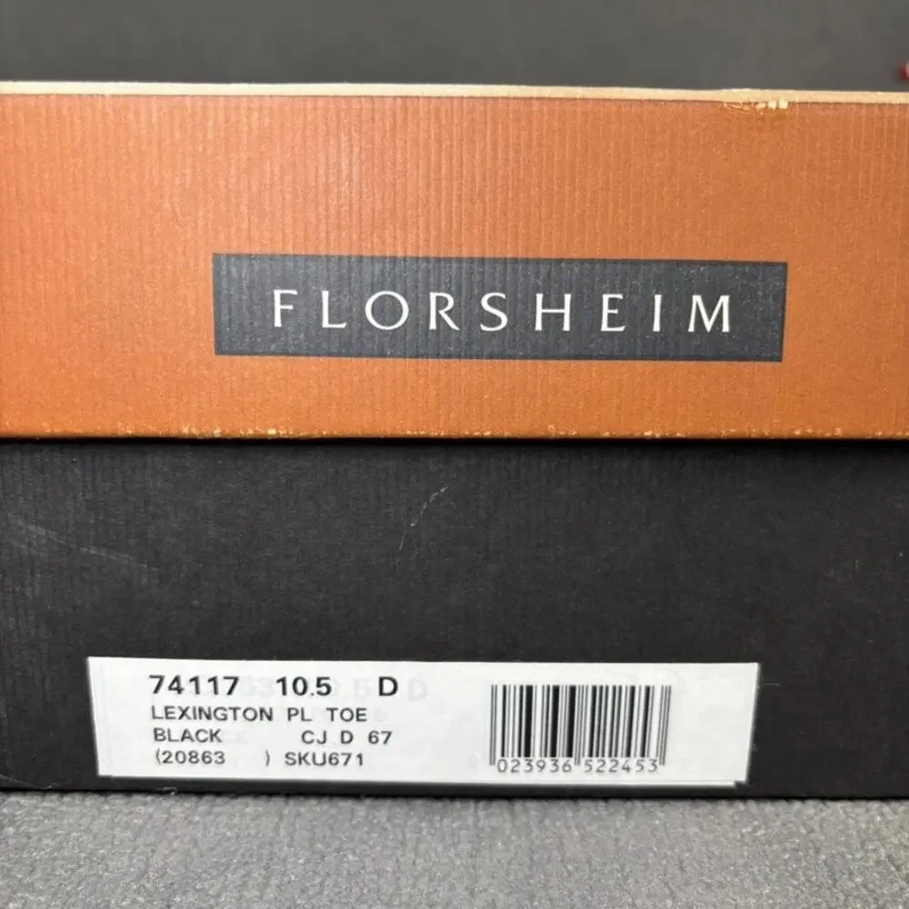 Florsheim Lexington PL Cap Toe Oxford 74117 Size Men's 10.5D Black Dress Shoes